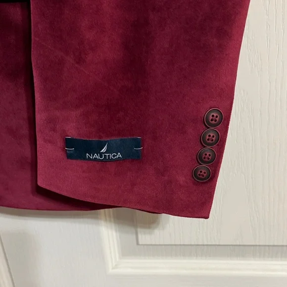 Nautica Men's Burgundy Velvet Blazer Size Large - Picture 5 of 6